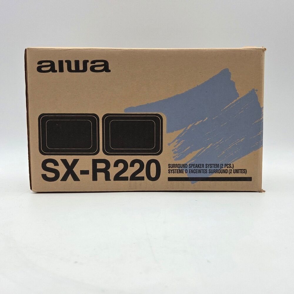 Aiwa SX-R220 Black Bookshelf Surround Speakers Pair 50W 16 Ohms New Open Box